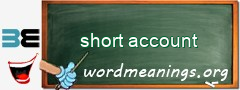 WordMeaning blackboard for short account